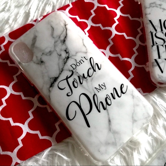 🔴3 for $12🔴 •Don’t Touch My Phone• iPhone X Marble Case - Picture 1 of 3
